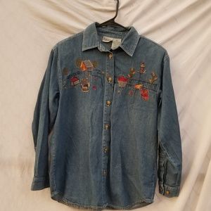 Vintage Fall Denim Shirt Size Medium